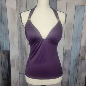 Victoria's Secret Purple Plum Halter Tankini Swim Top Size Small